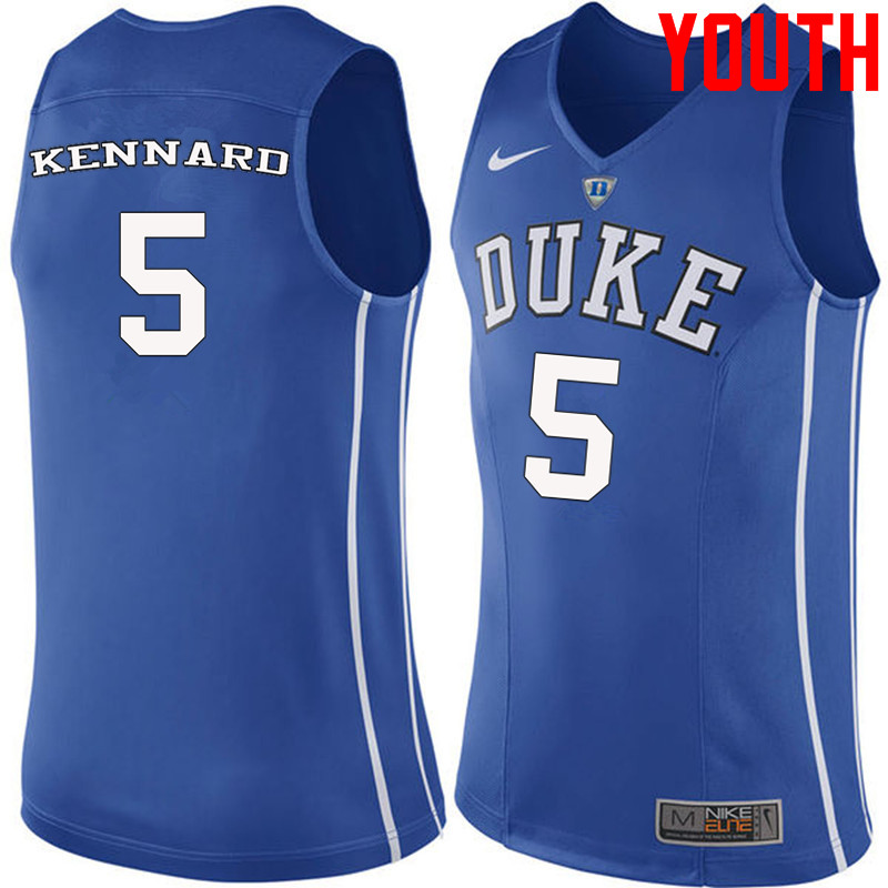 Youth #5 Luke Kennard Duke Blue Devils College Basketball Jerseys-Blue - Click Image to Close